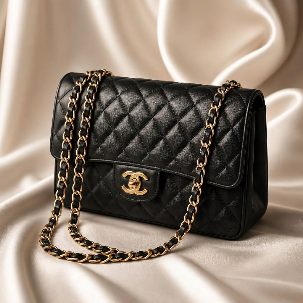 Classic Flap Medium in Black Caviar